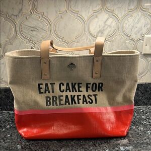 Kate Spade Red and Tan Tote - Eat Cake For Breakfast
